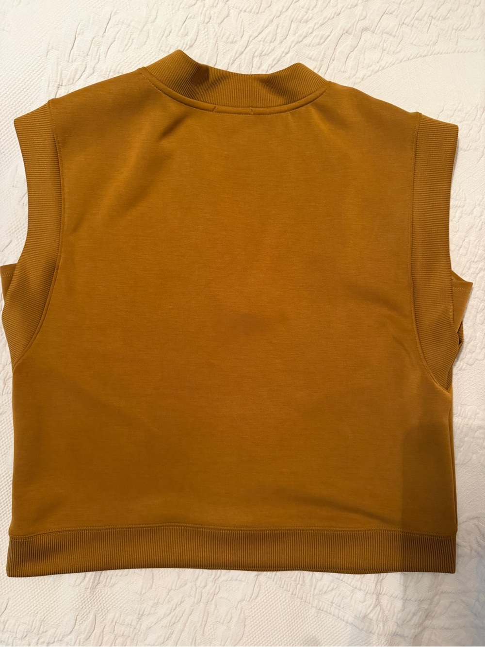 Evereve Women's Mustard Sleeveless V‑Neck knit top - Picture 4 of 4